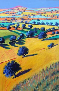Cotswold Vadisi, 2021 (tahta üzerine akrilik) by Paul Powis