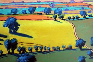 Cotswold Way yakın çekim (gemide akrilik) by Paul Powis