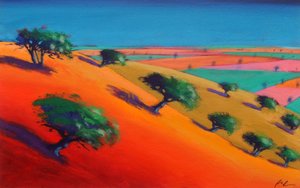 Ragged Stone Hill (tuval üzerine akrilik) by Paul Powis