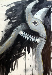 Secateurs, 2024 (kağıt üzerine karışık teknik) by Paul Powis