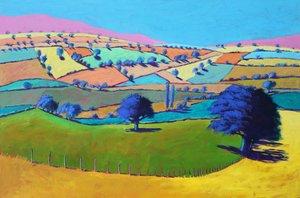 Summer Coombe, 2021 (tahta üzerine akrilik) by Paul Powis