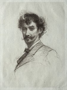 Beyaz Kilit ve Monocle ile James McNeill Whistler by Paul Rajon
