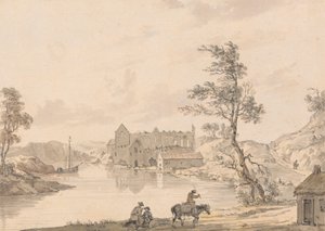 Limerick yakınlarındaki Askeaton Manastırı, İrlanda, Deel Nehri üzerinde by Paul Sandby