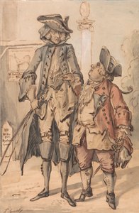 George Bubb Dodington ve Sir Thomas Robinson'ın Karikatürü by Paul Sandby