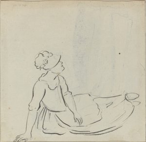 Bonnet Yatan Kız [verso] by Paul Sandby