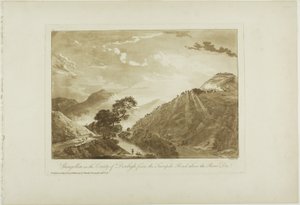 Denbigh İlçesindeki Llangollin, Dee Nehri Üzerindeki Paralı Yoldan by Paul Sandby