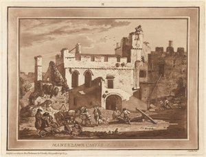 İç Mahkemeden Manerbawr Kalesi by Paul Sandby