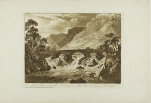 Denbigh İlçesinde Llanrwst Üzerinde Conway Nehri Üzerinde Pont y Çifti by Paul Sandby
