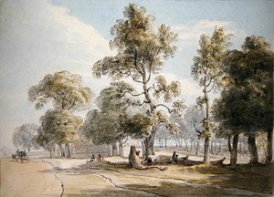 Powder Magazine, Hyde Park (kağıt üzerine kurşun kalem üzerine sulu boya) by Paul Sandby