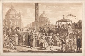 Karnavalın Roma'da Açılışı by Paul Sandby