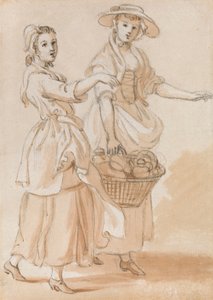 Sepet Taşıyan İki Kız by Paul Sandby