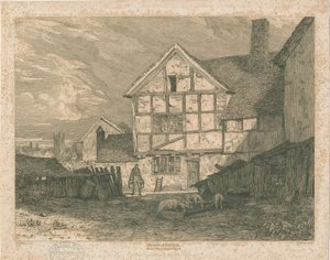 Wolverhampton - Yarı ahşap bir evin kalıntıları: çelik oyma, nd [c 1815]