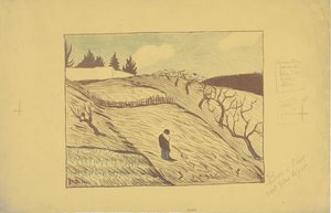 La fin du jour (Günün Sonu) 1893 (renkli lito) by Paul Sérusier