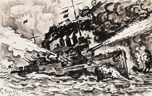 savaş gemisi savaşçısı by Paul Signac