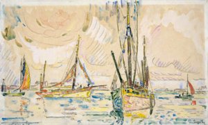 Locmalo limanında balıkçı tekneleri by Paul Signac