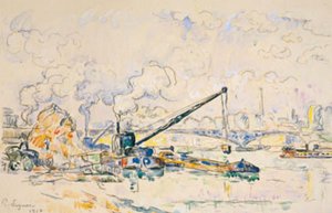 Mirabeau Köprüsü. Sandbunken by Paul Signac