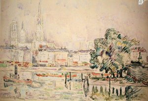 Rouen (kağıt üzerine sulu boya) by Paul Signac