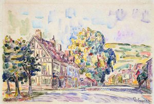 Normandiya'da Çerçeve Evli Sokak, c1925 by Paul Signac