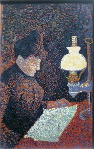 Lambanın altındaki kadın - tuval üzerine yağlıboya by Paul Signac