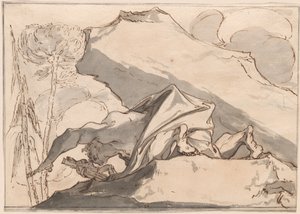 Çarmıha Tapan Bir Çöl Münzevi by Paul Troger