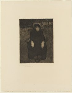 Oturan Yaşlı Kadın by Paula Modersohn Becker