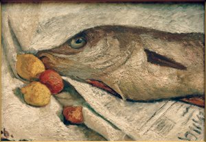 mezgit balığı ile natürmort by Paula Modersohn Becker