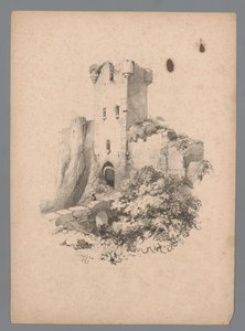 Kapılı yıkık bir kulenin görünümü Paulus Lauters tarafından yapılan peyzaj çalışmaları (seri başlığı) Nouvelle suite de 40 études de paysages par P. Lauters (seri başlığı)