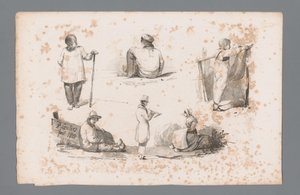 Altı farklı figür Manzara ilkeleri (dizi başlığı) Principles de paysages (dizi başlığı) by Paulus Lauters
