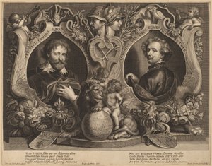 Rubens ve van Dyck, Çift Portre by Paulus Pontius, after Sir Anthony van Dyck and Erasmus Quellinus II