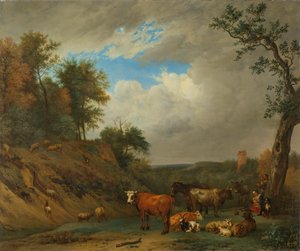Sığırlarıyla çobanlar by Paulus Potter (after)