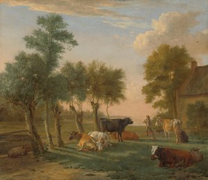Çiftlik yakınındaki bir çayırda inekler Bir çiftliğin yakınındaki bir çayırda inekler by Paulus Potter