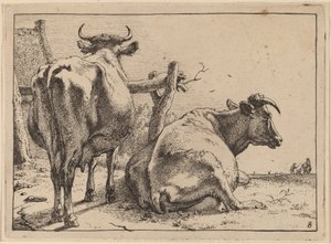 Arkadan Görülen İki İnek by Paulus Potter