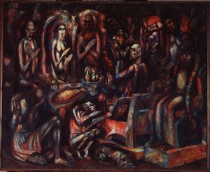 "La Fete des Rois" (Kralların Bayramı) Tablosu Pavel Nikolayevich Filonov (1883-1941) 1913 Devlet Rus Müzesi, Saint Petersburg by Pawel Nikolajewitsch Filonow