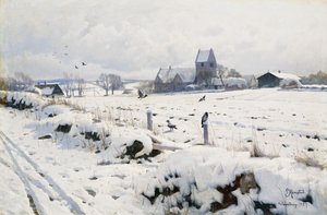 Bir Kış Manzarası, Holmstrup by Peder Monsted