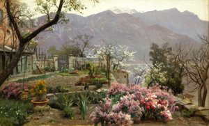 Bellagio yakınlarındaki çiçek bahçesi by Peder Monsted