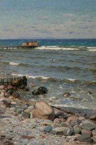 P.Mönsted, Am Strand by Peder Monsted