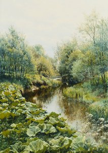 Derede Yaz Günü; Nehir kenarında yaz günü by Peder Monsted