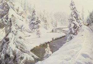 Kış manzarası, St Moritz by Peder Monsted