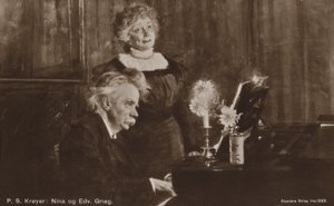 Piyanoda Edvard ve Nina Grieg by Peder Severin Krøyer