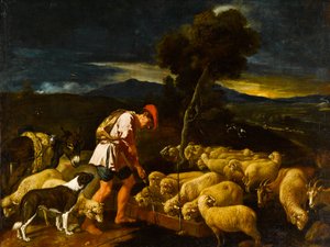 Jacob Labans Koyunlarını Soyulmuş Dallardan Önce Suluyor, c.1612-1622