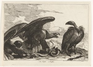 Akbaba ve yılanlı kartal 1. des Aigles 2. Griffon (nesne üzerindeki başlık) Versay Hayvanat Bahçesi