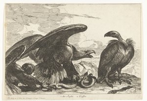 Akbaba ve yılanlı kartal 1. des Aigles 2. Griffon (nesne üzerindeki başlık) Versay Hayvanat Bahçesi