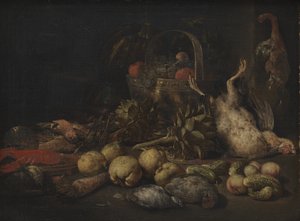 Meyve ve Kuşlarla Natürmort by Peeter Gijsels