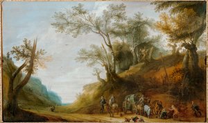 Haydutlar tarafından bir posta arabasına saldırı (tuval üzerine yağlıboya)