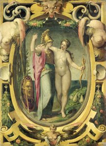 Venüs ve Minerva by Pellegrino Tibaldi (circle of)