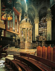 Pellegrini olarak bilinen Pellegrino Tibaldi tarafından İtalya, Milano Katedrali, Çadırlı Presbytery