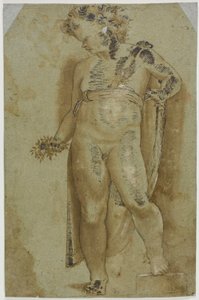 Putto Holding Çiçekler by Pellegrino Tibaldi