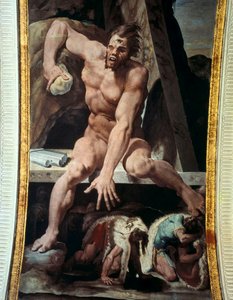 Ulysses ve arkadaşları Polyphemus ininden kaçar. Fresk