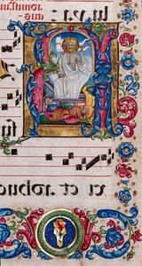 Piccolomini Kütüphanesi: koro kitabı, morina. 101.7, ff. 14r, Pellegrino di Mariano tarafından “İsa