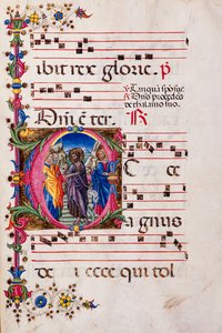 Piccolomini Kütüphanesi: koro kitabı, morina. 2.B, ff. 105r, Pellegrino di Mariano tarafından “Vaftizci Yahya